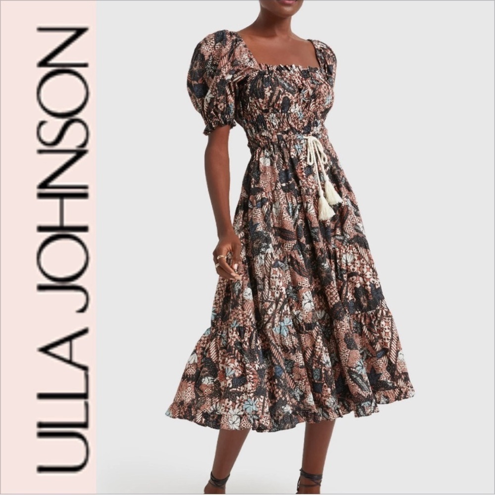 NWOT ULLA JOHNSON Midi Iliana Dress Sz 0 - Picture 2 of 11